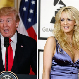 Donald Trump y Stephanie Clifford, conocida por el nombre artístico de Stormy Daniels. REUTERS