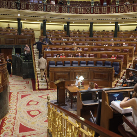 El portavoz adjunto de EH Bildu en el Congreso, Oskar Matute, durante la tercera jornada de la 26 edición del Debate sobre el Estado de la Nación, en el Congreso de los Diputados, a 14 de julio de 2022, en Madrid (España).