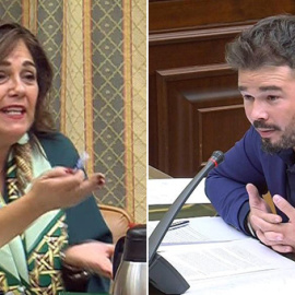 Beatriz Escudero, diputada del PP, y Gabriel Rufián, de ERC.