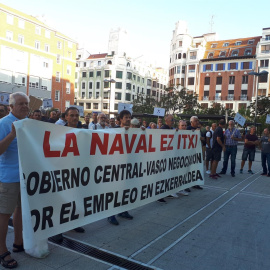 Manifestación de trabajadores del astillero La Naval, de Sestao. E.P.