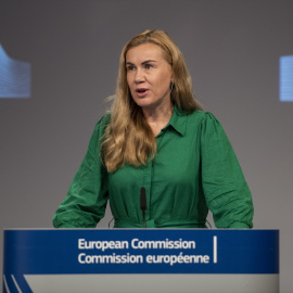 La comisaria europea de Energía, Kadri Simson, en una intervención en Bruselas el pasado julio.