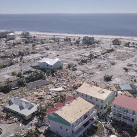 La foto aérea muestra las casas destruidas después del huracán Michael que se estrelló contra la costa noroeste de Florida en Mexico Beach, Florida, EE. UU., 11 de octubre de 2018. Fotografía tomada el 11 de octubre de 2018. Chris O'Meara /