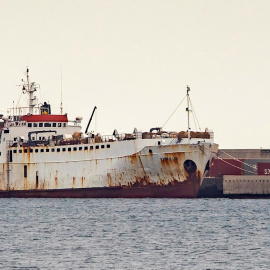 El barco 'Karim Allah', este sábado atracado en el Puerto de Escombreras en Cartagena.