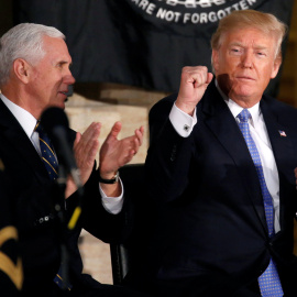 El presidente de EEUU, Donald Trump, en una ceremonia de entrega de medallas en Washington. /EFE