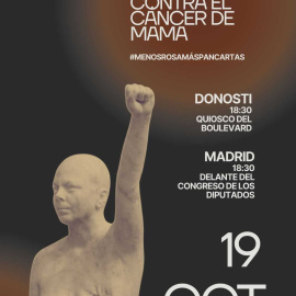 Portada del cartel de la manifestación a favor de la sensibilización del cáncer de mama.