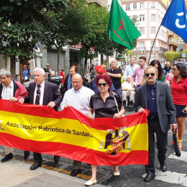 Manifestantes franquistas en Santander. MOVIMIENTO CATÓLICO ESPAÑOL