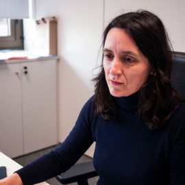 Marta Cruells, Directora de Gabinete del Ministro de Universidades, en su despacho en el ministerio tras la entrevista con 'Público' el pasado 1 de marzo de 2021.