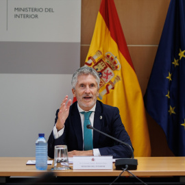 El ministro del Interior en funciones, Fernando Grande Marlaska, preside una reunión con los representantes de los grupos parlamentarios, en el Ministerio del Interior, a 20 de octubre de 2023, en Madrid