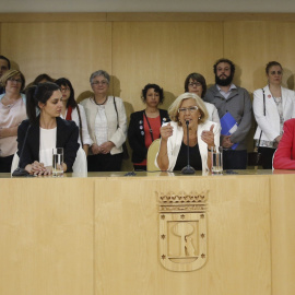 Imagen de la rueda prensa ofrecida tras la primera Junta de Gobierno del Ayuntamiento de Madrid. EFE