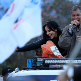 El expresidente ecuatoriano Rafael Correa en un mitin el jueves en Quito. EFE/José Jácome