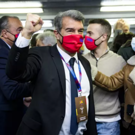 Joan Laporta, elegido nuevo presidente del FC Barcelona tras las elecciones celebradas este domingo 7 de marzo de 2021.