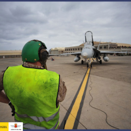 F-18 en la Base Aérea de Gando (Canarias). Ejército del Aire