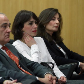 Juana Rivas en un momento del debate en el Colegio de Procuradores de Madrid / EFE