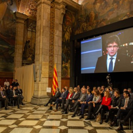 Imagen del acto celebrado en el Palau de la generalitat | David Zorrakino / EFE