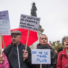 Manifestaciones en Francia para denunciar los abusos sexuales a las mujeres. EFE