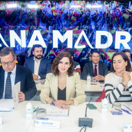 La presidenta de la Comunidad de Madrid, Isabel Díaz Ayuso, preside la Junta Directiva del Partido Popular de Madrid, en la sede regional del PP de la calle Génova, a 30 de mayo de 2023, en Madrid (España).