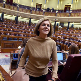 30/10/2018.- La ex secretaria general del PP María Dolores de Cospedal a su llegada al hemiciclo esta tarde en el Congreso. EFE/ Fernando Villar