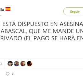 14/08/2019 - Captura del ataque informático a la cuenta de Vox Sevilla.