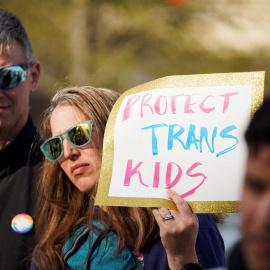 Manifestación por los derechos de los menores trans en Georgia, Estados Unidos, el pasado 20 de marzo de 2023.