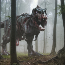 reconstruccion dinosaurio zombi