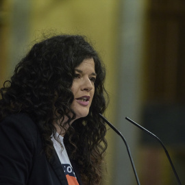 La ex coordinadora autonómica de Podemos Asturies, Sofía Castañón, durante una sesión plenaria en el Congreso de los Diputados, a 27 de octubre de 2022.