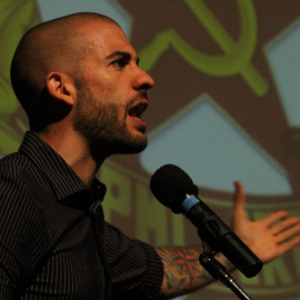 Roberto Vaquero Arribas, durante un acto político de PML-Reconstrucción Comunista.