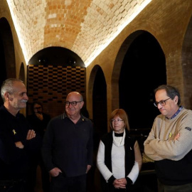 El president de la Generalitat, Quim Torra, en la seva arribada al dipòsit del Rei Martí, al barri de Sarrià de Barcelona. EFE / Toni Albir