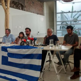 Imagen del acto celebrado en la sala Ecooo de Madrid, con presencia de la mayoría de fuerzas de izquierda. JC