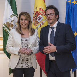 Susana Díaz y José María González, 'Kichi', en San Telmo, sede de la Junta de Andalucía