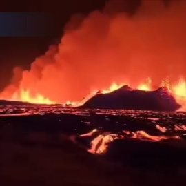 Volcán hace erupción al noreste de la ciudad islandesa de Grindavík