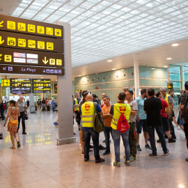 27/07/2019 - Imágenes de la huelga del personal de tierra de Iberia en Barcelona (El Prat)./ EUROPA PRESS (DAVID ZORRAKINO)