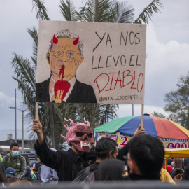 15/05/2021. Imagen de las protestas de este sábado en Bogotá, Colombia. - EUROPA PRESS