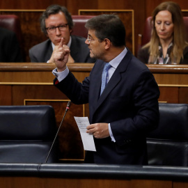 El ministro de Justicia, Rafael Catalá, en la sesión de control al Gobierno celebrada en el Congreso de los Diputados. EFE