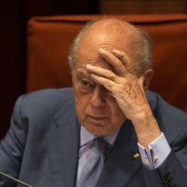 Jordi Pujol, en un momento de su intervención en la comisión de investigación celebrada en el Parlament de Catalunya. EFE