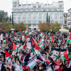 Manifestación para exigir el derecho de autodeterminación del pueblo saharaui en Madrid.