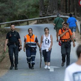 Agentes del Cuerpo de Policía Nacional, de Bomberos, de la Guardia Civil, así como voluntarios participan en las labores de búsqueda de Blanca Fernández Ochoa en Cercedilla (Madrid). /EFE