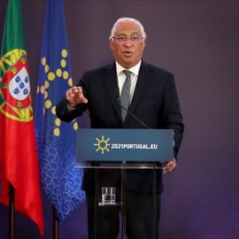 El primer ministro de Portugal, Antònio Costa, en rueda de prensa el pasado febrero de 2021.