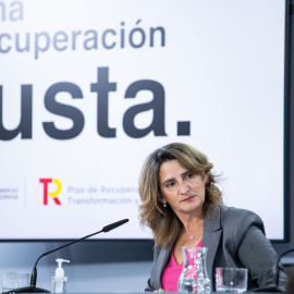 La vicepresidenta tercera y ministra de Transición Ecológica y Reto Demográfico, Teresa Ribera, comparece tras la reunión del Consejo de Ministros en Moncloa, a 26 de octubre de 2021, en Madrid.