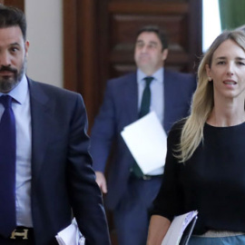 Cayetana Álvarez de Toledo, a su llegada a la reunión de la Junta de Portavoces en el Congreso. / CHEMA MOYA (EFE)