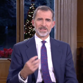 El rey Felipe VI, durante su discurso de Navidad.-