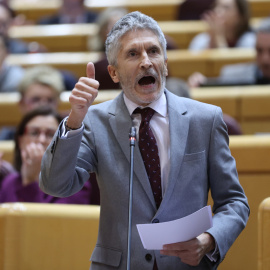 El ministro del Interior, Fernando Grande Marlaska, interviene en el pleno del Senado, a 15 de noviembre de 2022.