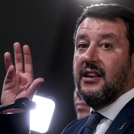 28/08/2019.- El ex viceprimer ministro y exministro de Interior italiano Matteo Salvini durante un discurso. EFE/Alessandro Di Meo