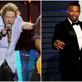 El cantante del grupo de rock Guns N' Roses, Axl Rose, y el actor de Hollywood Jamie Foxx.