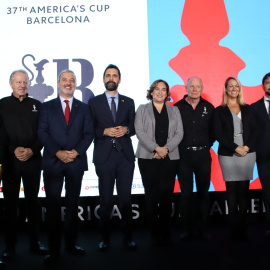 16/11/2022 - Les autoritats que han participat en la presentació oficial de l'edició de la Copa Amèrica de Vela, que es farà a Barcelona el 2024.