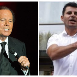 A la izquierda Julio Iglesias. A la derecha Javier Sánchez-Santos, supuesto hijo del cantante.- EFE