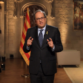 Quim Torra, durant el seu discurs institucional de l'11 de setembre. GENERALITAT