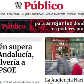 Portada de Público.es de este lunes.