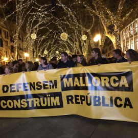 Capçalera de la manifestació sobiranista en la Diada de Mallorca / Europa Press