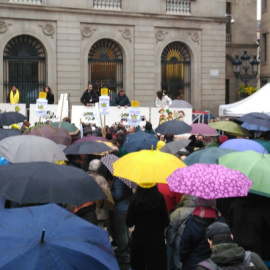 Concentració convocada per Som Escola, en defensa del model d'ensenyament amb immersió lingüística en català. Maria Rubio