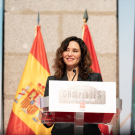 La presidenta de la Comunidad de Madrid, Isabel Díaz Ayuso, durante un acto en Madrid, a 2 de febrero de 2024.